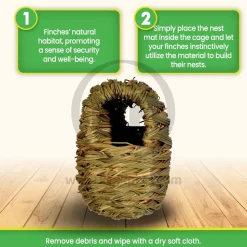 Prevue Pet Products Finch Twig Covered Grass & Bamboo Nest 3.25 in X 3.5 in