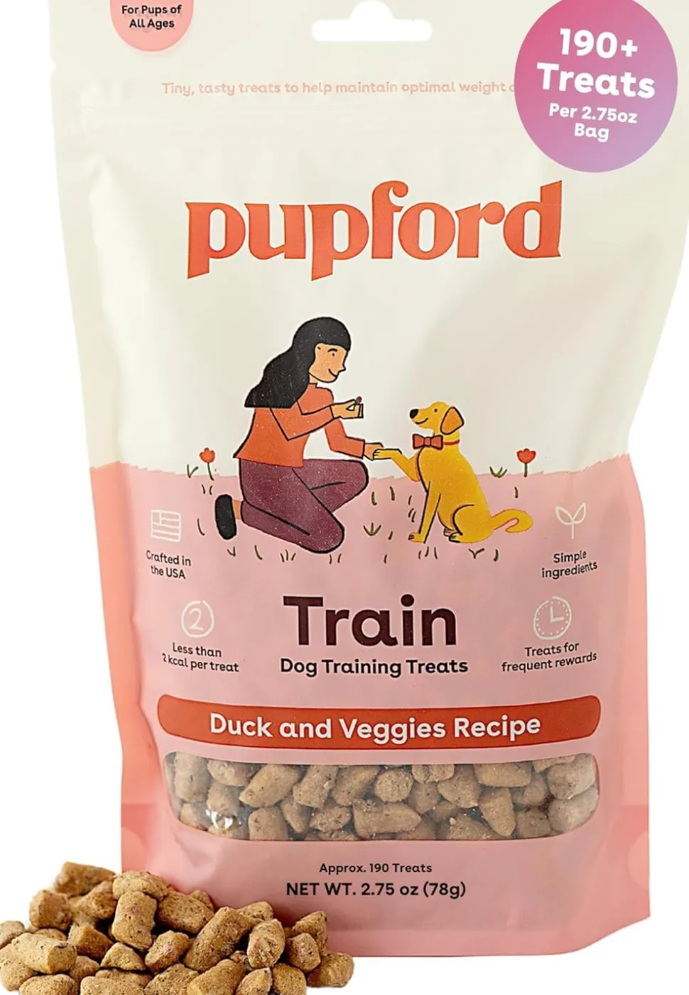 Pupford Freeze-Dried Duck and Veggies Training Dog Treats 2.75-oz