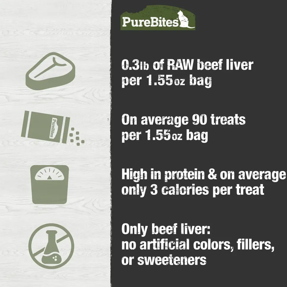 PureBites Beef Liver Freeze-Dried Cat Treats 1.55-oz