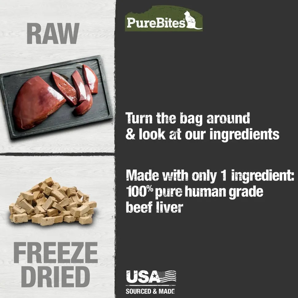 PureBites Beef Liver Freeze-Dried Cat Treats 1.55-oz