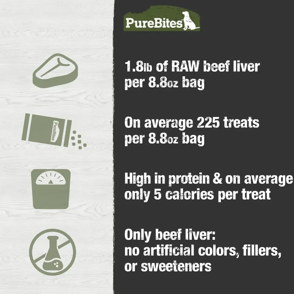 PureBites Beef Liver Freeze-Dried Dog Treats 8.8-oz