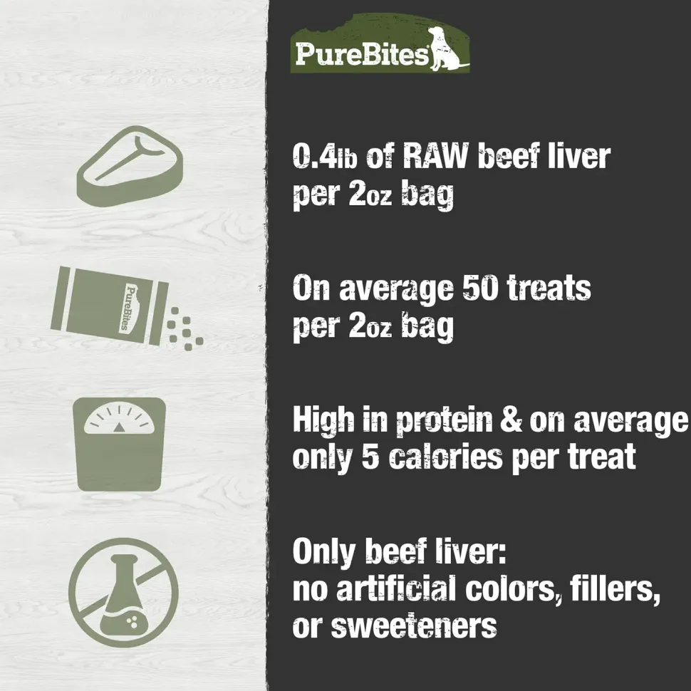 PureBites Beef Liver Freeze-Dried Dog Treats 2-oz