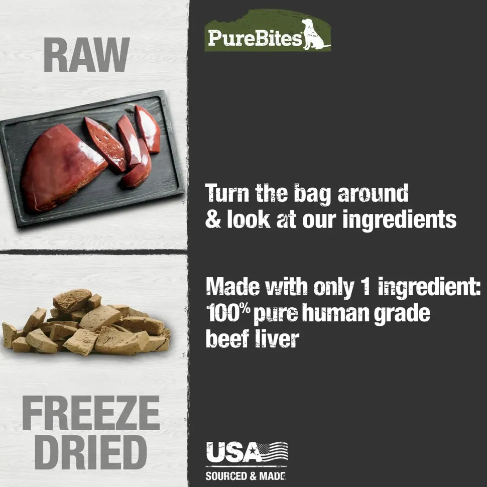 PureBites Beef Liver Freeze-Dried Dog Treats 2-oz