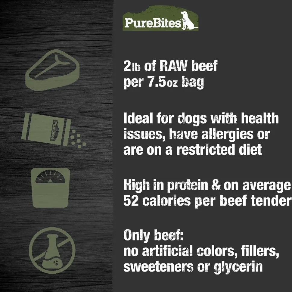 PureBites Beef Tenders Air-Dried Pure Jerky Dog Treats 7.5-oz