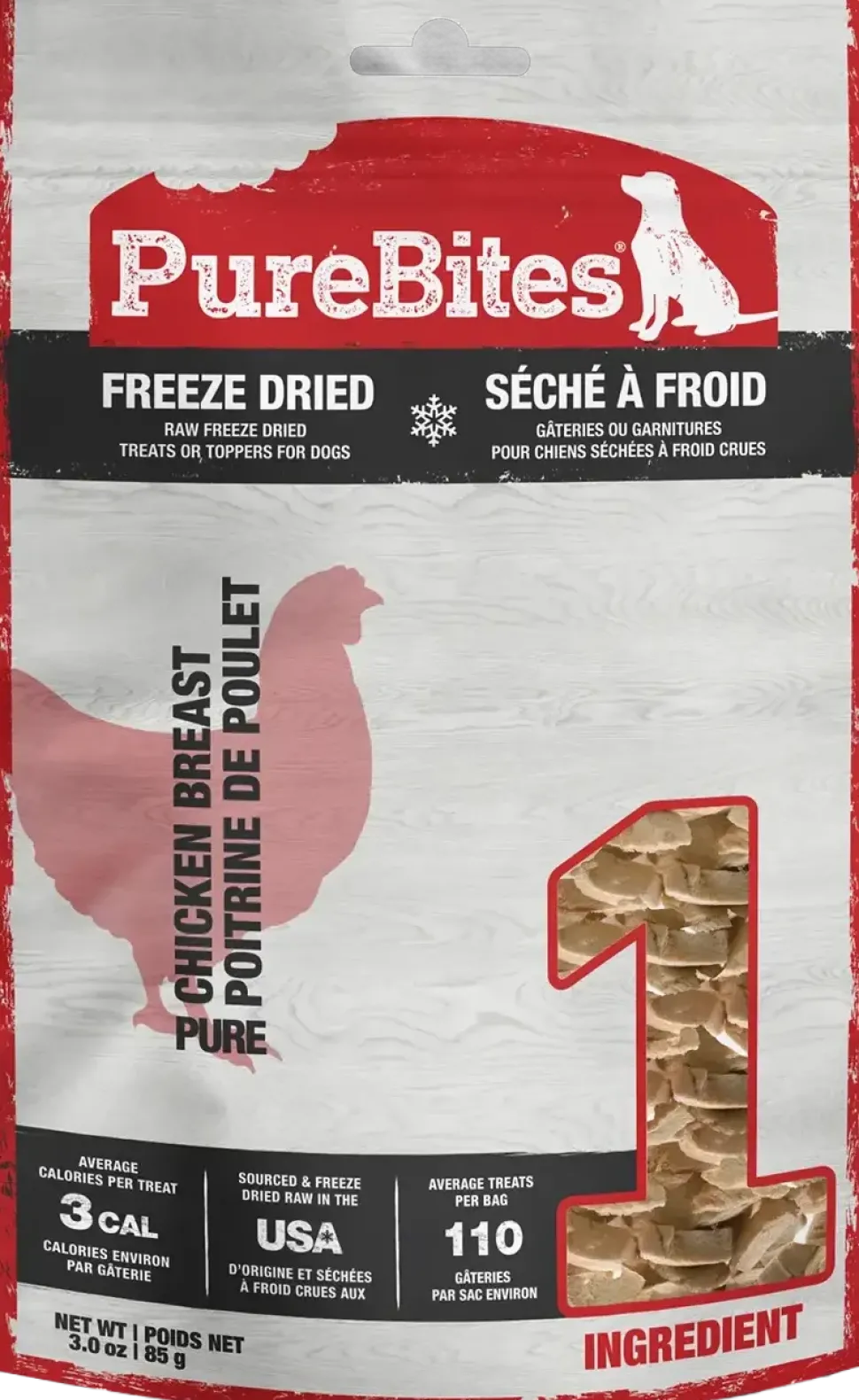 PureBites Chicken Breast Freeze-Dried Dog Treats 3-oz