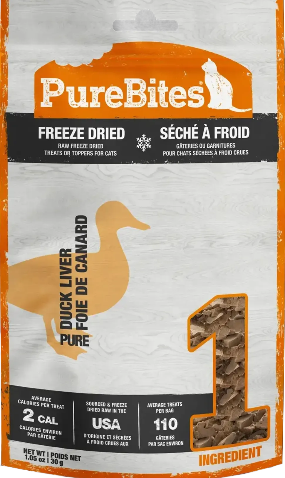 PureBites Duck Liver Freeze-Dried Cat Treats 1.05-oz