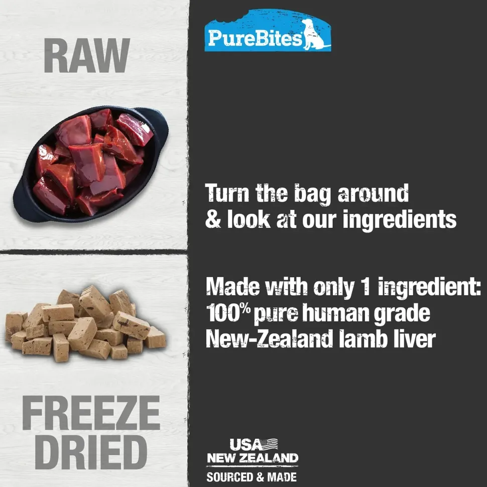 PureBites Lamb Liver Freeze-Dried Dog Treats 1.58-oz