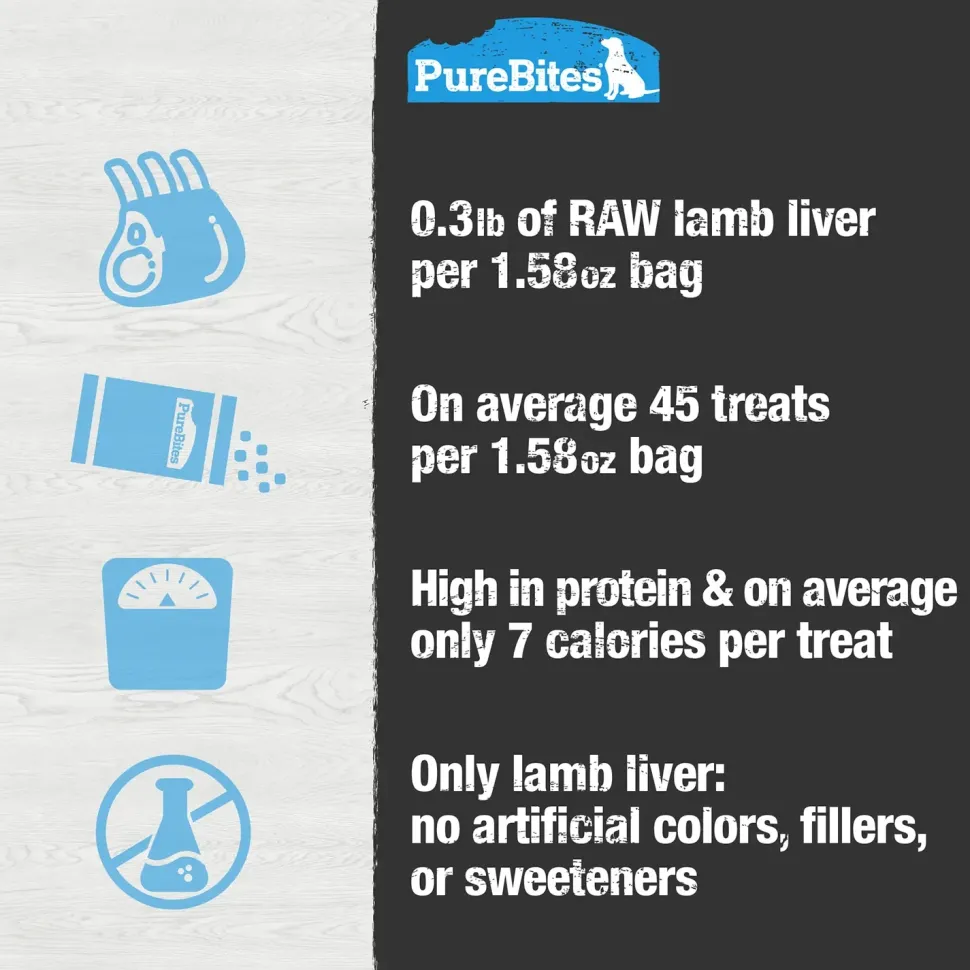 PureBites Lamb Liver Freeze-Dried Dog Treats 1.58-oz