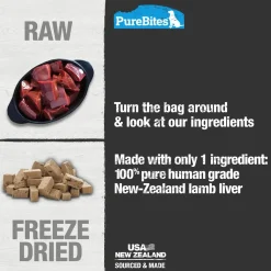 PureBites Lamb Liver Freeze Dried Dog Treats 3.35-oz