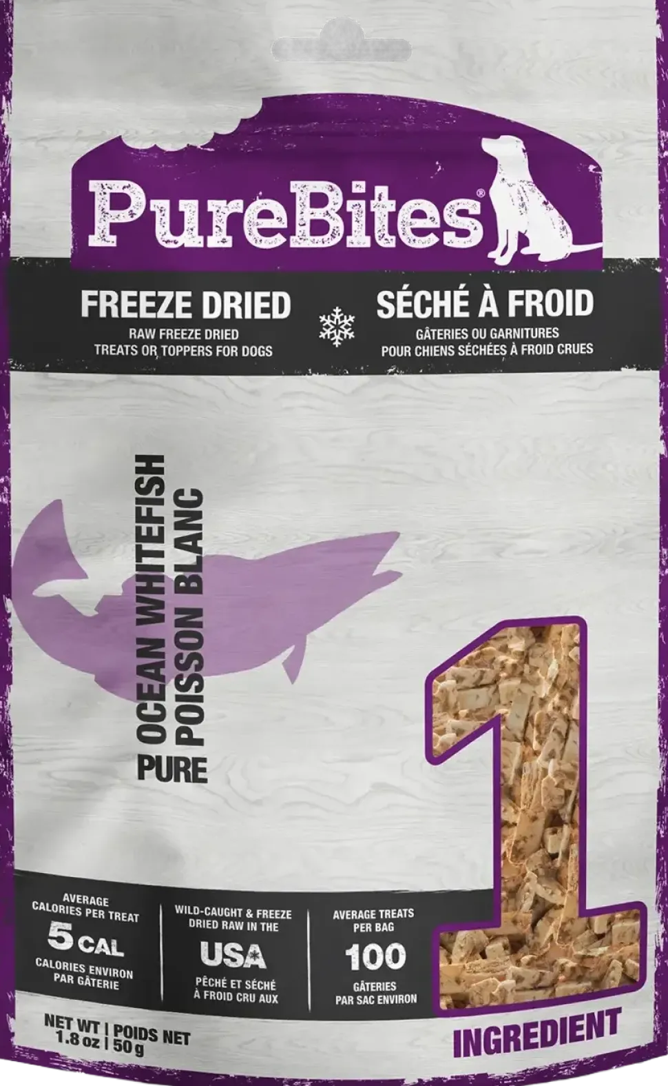 PureBites Ocean Whitefish Freeze-Dried Pure Dog Treats 1.8-oz