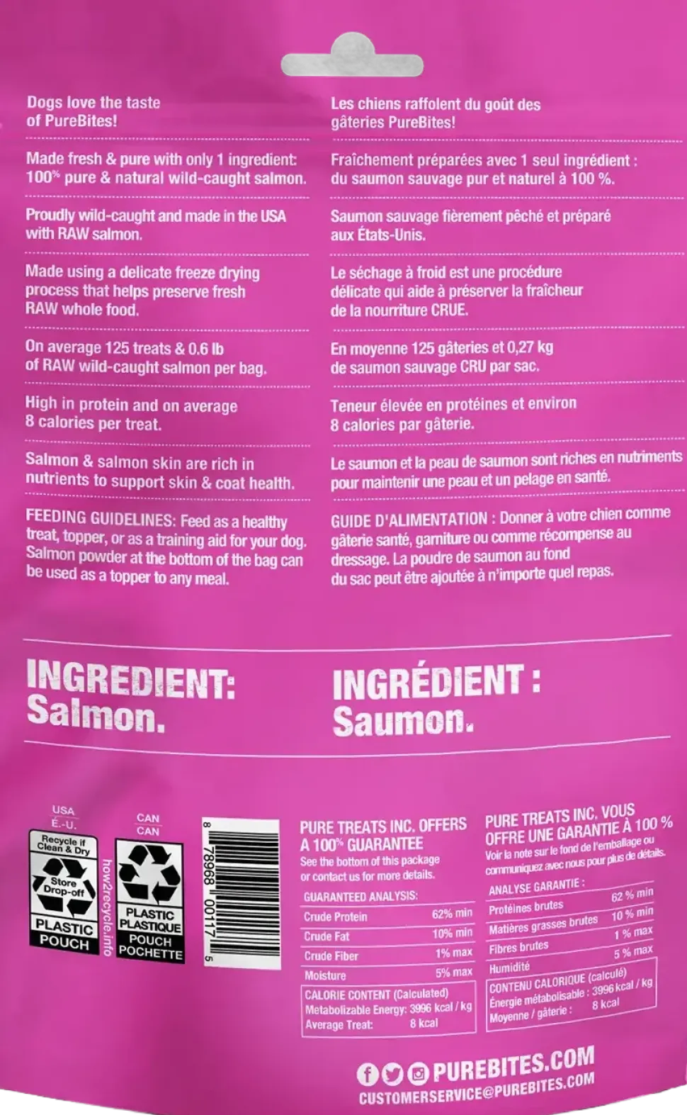 PureBites Salmon Freeze-Dried Pure Dog Treats 2.47-oz