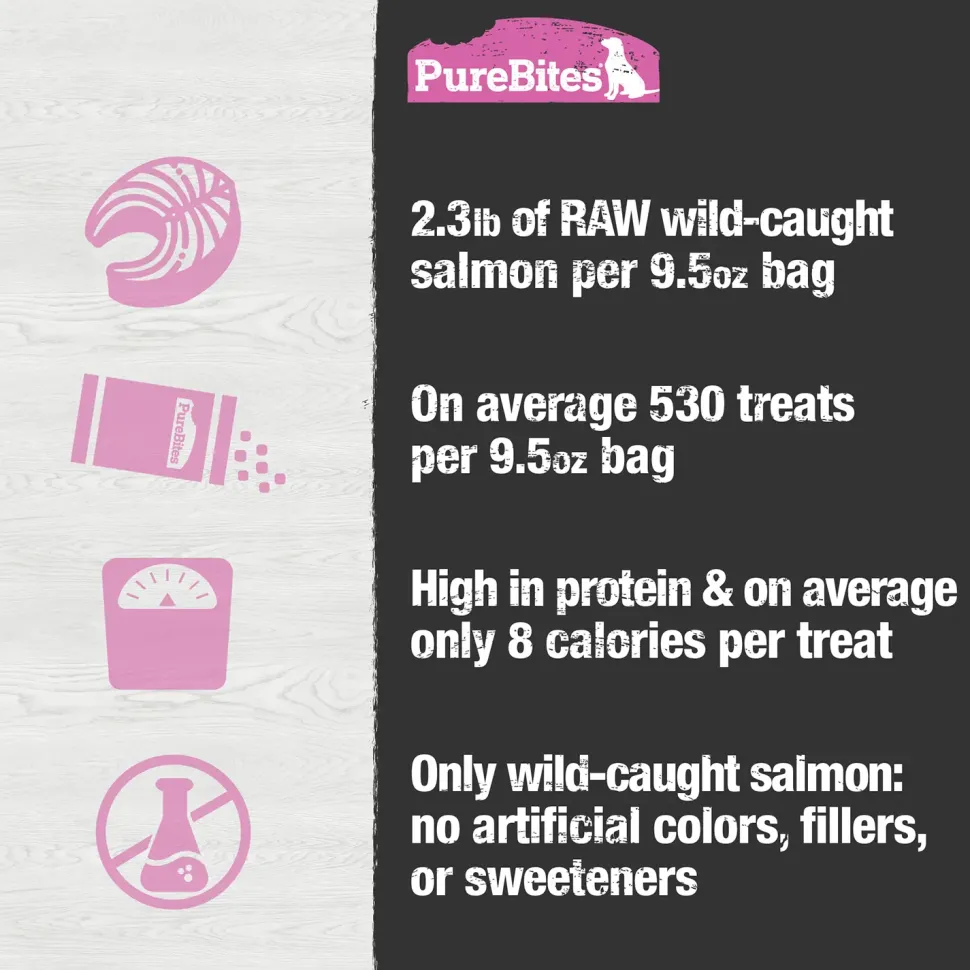 PureBites Salmon Freeze-Dried Pure Dog Treats 9.5-oz