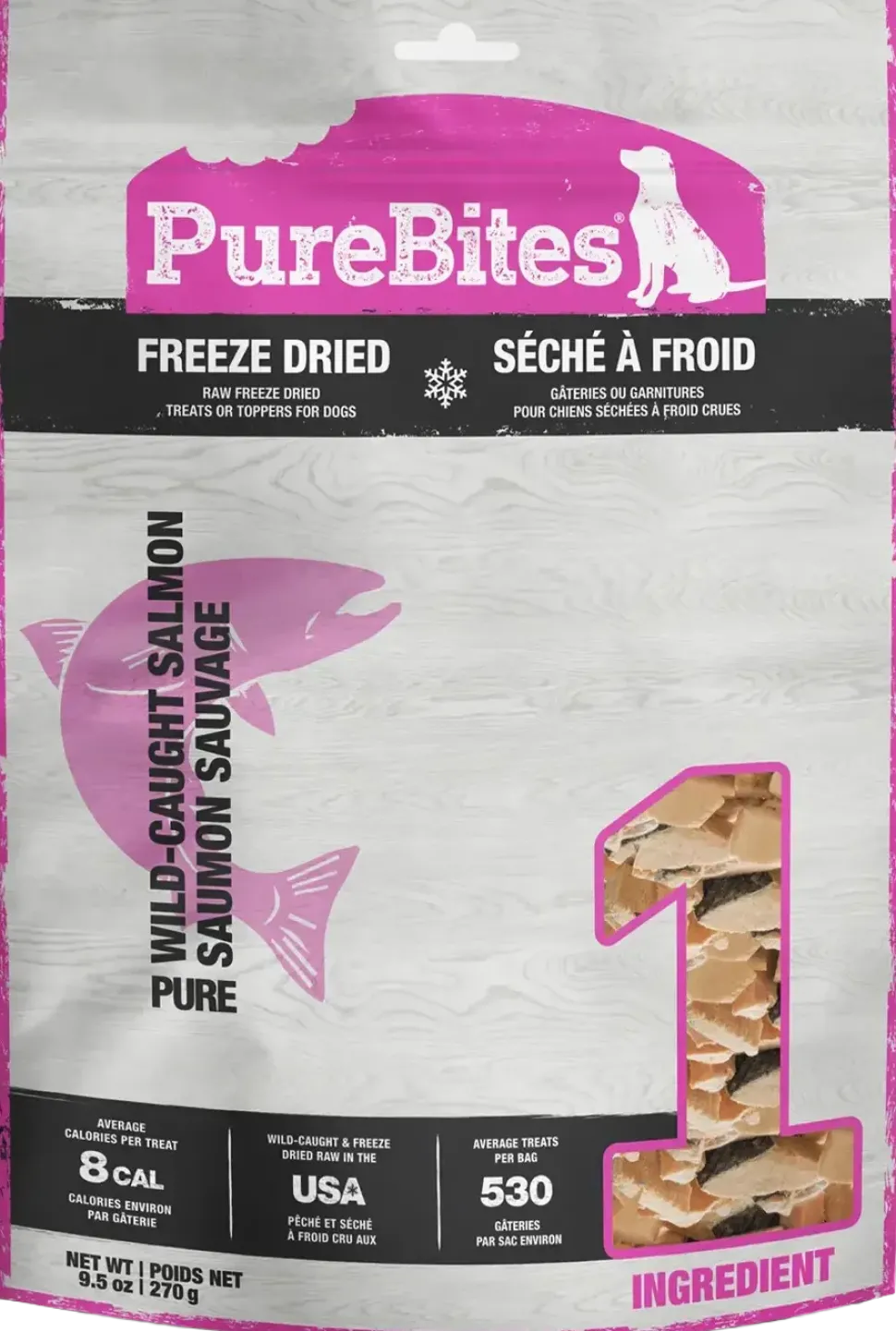 PureBites Salmon Freeze-Dried Pure Dog Treats 9.5-oz