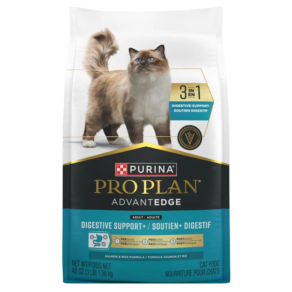 Purina Pro Plan AdvantEDGE Digestive Support+ Salmon & Rice Formula Adult Dry Cat Food 3-lb