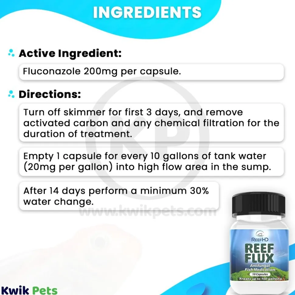 ReefHD Reef Flux Antifungal Fish Medication 10 Capsules