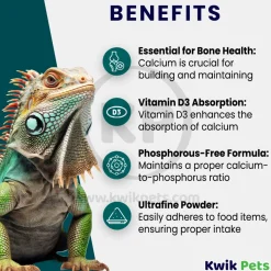 Rep-Cal Research Labs Phosphorous-Free Calcium with Vitamin D3 Ultrafine Powdered Supplement 3.3-oz