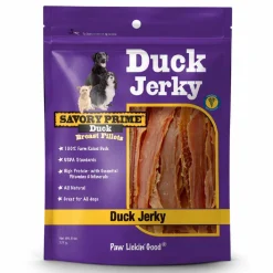 Savory Prime Natural Duck Jerky Dog Treats 8-oz