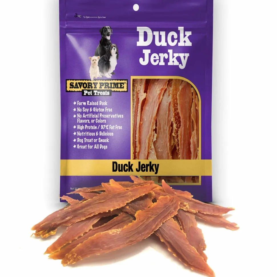 Savory Prime Natural Duck Jerky Dog Treats 4-oz