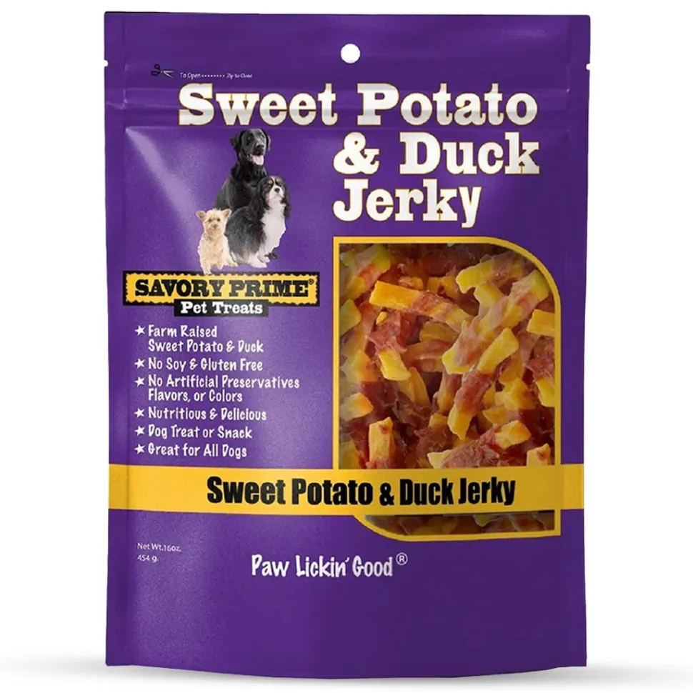 Savory Prime Natural Sweet Potato & Duck Jerky Dog Treats 16-oz
