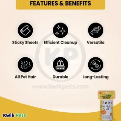 Savory Prime NeverHair Pet Hair Pick Up Roller Refill XL 4.5 in x 43 Feet