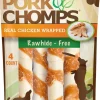 Scott Pet Premium Pork Chomps Twist Dog Treats Real Chicken Wrapped 4 Count 5.6-oz