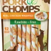 Scott Pet Premium Pork Chomps Mini Twist Dog Treats Real Chicken Wrapped 12 Count 5.1-oz