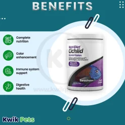 Seachem NutriDiet Cichlid Flakes Fish Food 3.5-oz