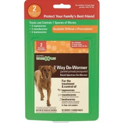 Sentry Worm X Plus 7 Way De-Wormer for Medium & Large Dogs 2 Count