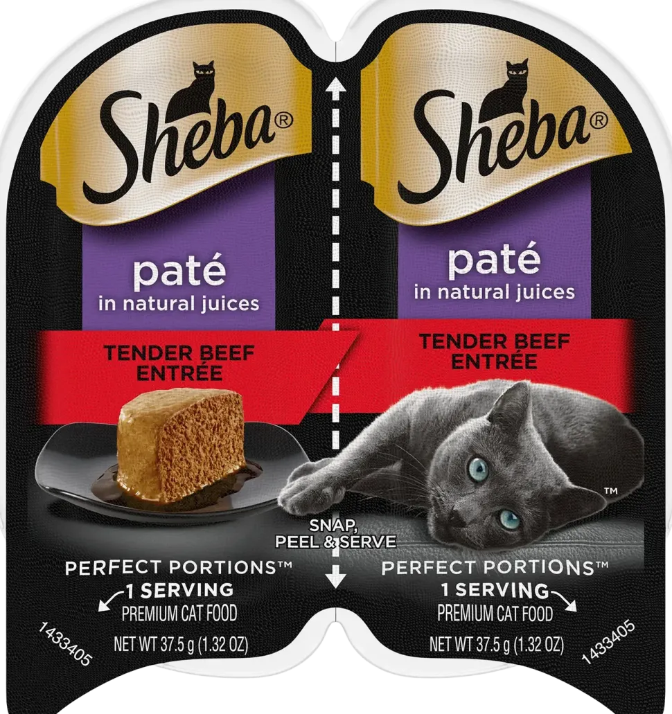 Sheba Perfect Portions Pate Wet Cat Food Tender Beef 2.6-oz