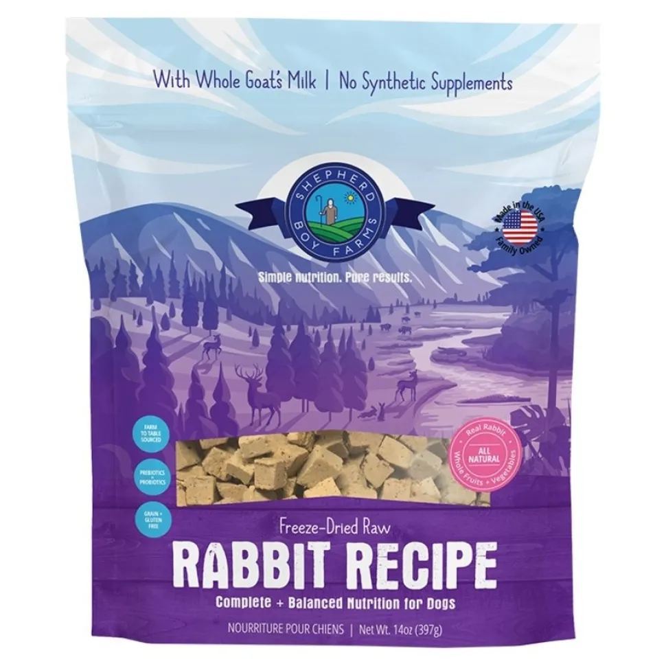 Shepherd Boy Farms Rabbit Freeze Dried Raw Dog Food 14-oz