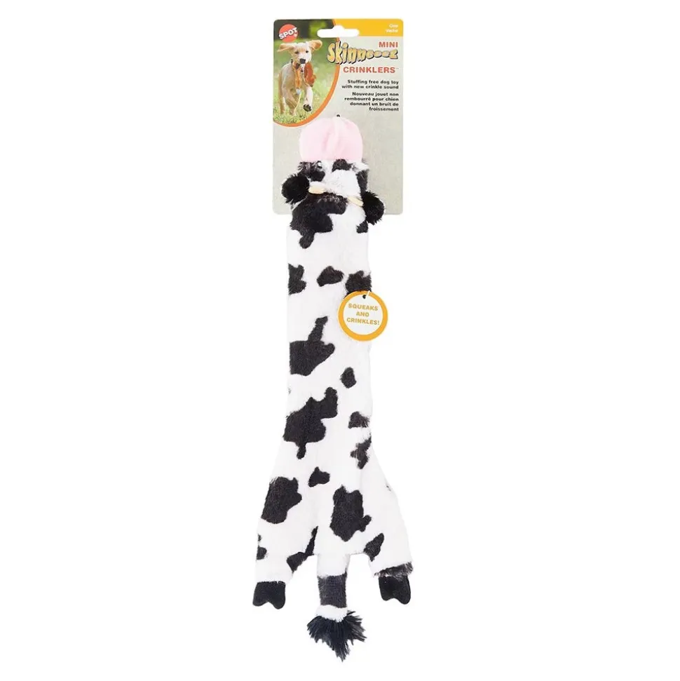 Skinneeez Crinkler Dog Toy Cow 14-in