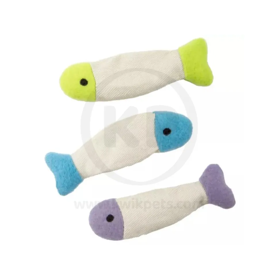 SmartyKat Fish Flop Crinkle Plush Catnip Toy Multicolor 3 Count