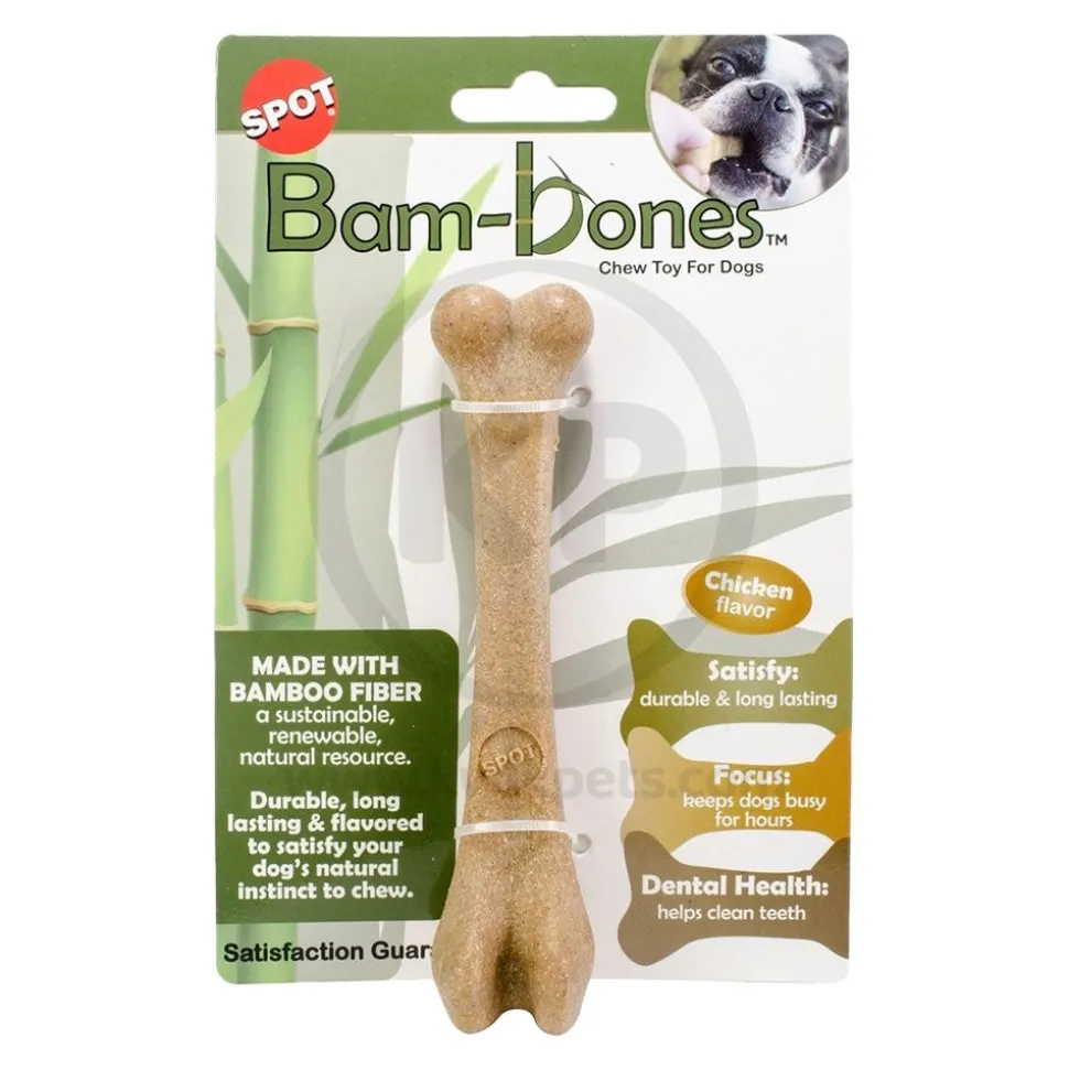 Spot Bam-Bones Chicken Bone Dog Chew Toy Large 7.25-in