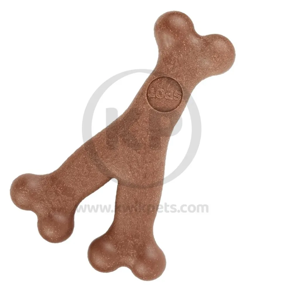 Spot Bam-Bones Wish Bone Dog Chew Toy Bacon Medium 5.25-in