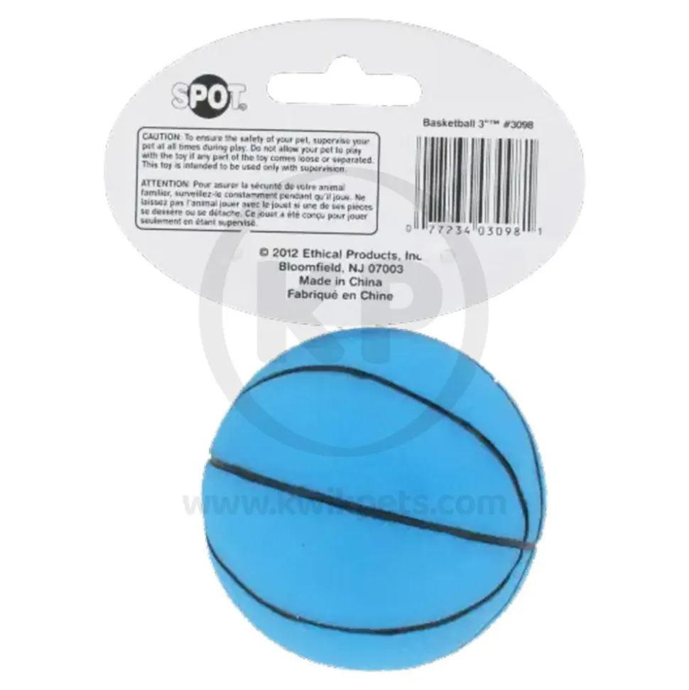 Spot Basketball Dog Toy Assorted 3-in