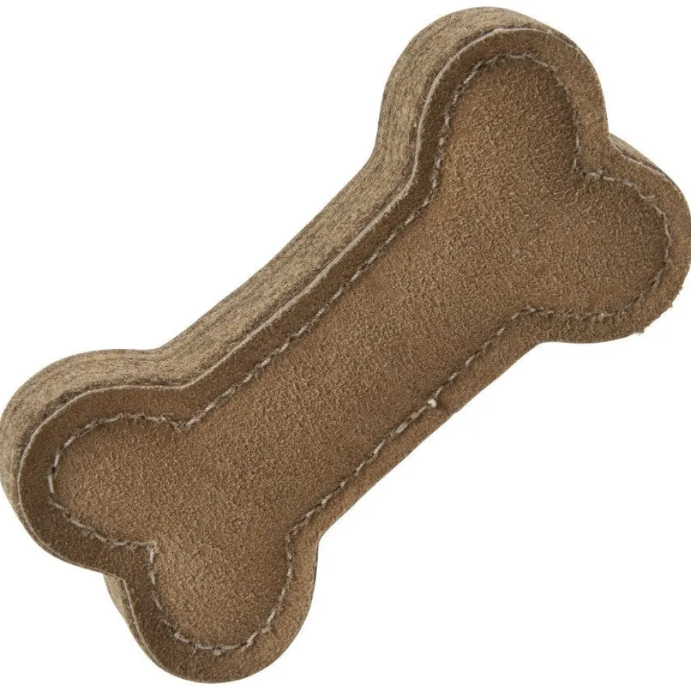 Spot Dura-Fuse Leather Chunky Bone Dog Toy 6-in