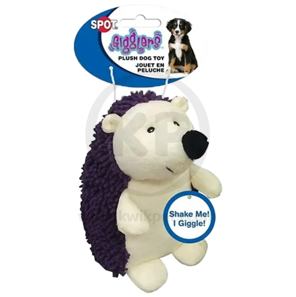 Spot Giggler Plush Dog Toy Hedgehog Assorted 6.5-in