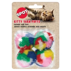 Spot Kitty Yarn Puffs Catnip Toy Assorted Small 4 Count 1.5-in