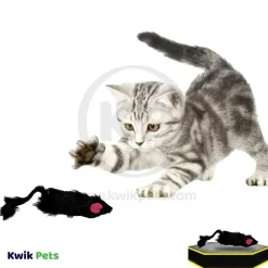Spot Shaggy Plush Ferret Rattle & Catnip Cat Toy Black Large 11-in