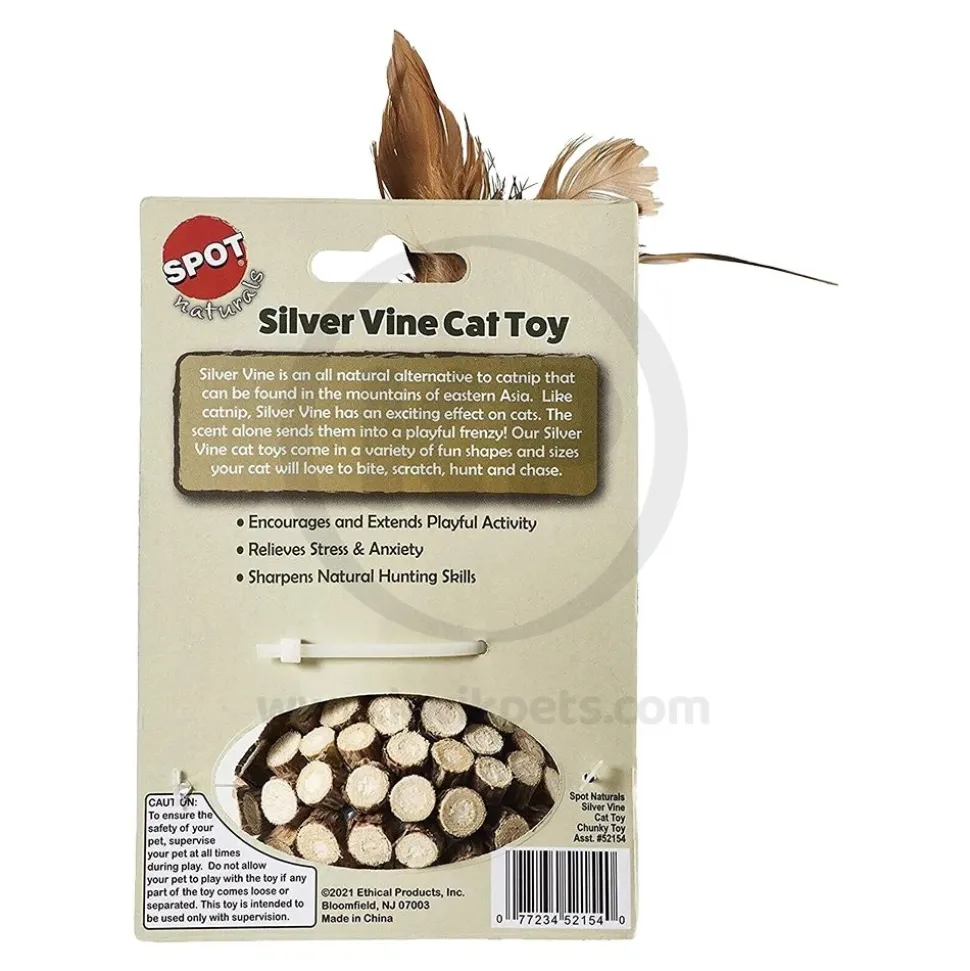 Spot Silver Vine Chunky Cat Toy Assorted Tan/Brown 6-in