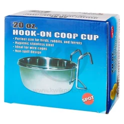 Spot Stainless Steel Coop Cup with Wire Hanger for Dogs, Cats, Birds & Small Pets 20-oz
