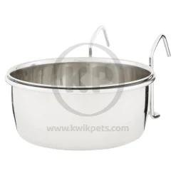 Spot Stainless Steel Coop Cup with Wire Hanger for Dogs, Cats, Birds & Small Pets 20-oz