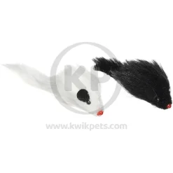 Spot Twin Plush Mice Rattle & Catnip Cat Toy Black & White 2 Count 4.5-in