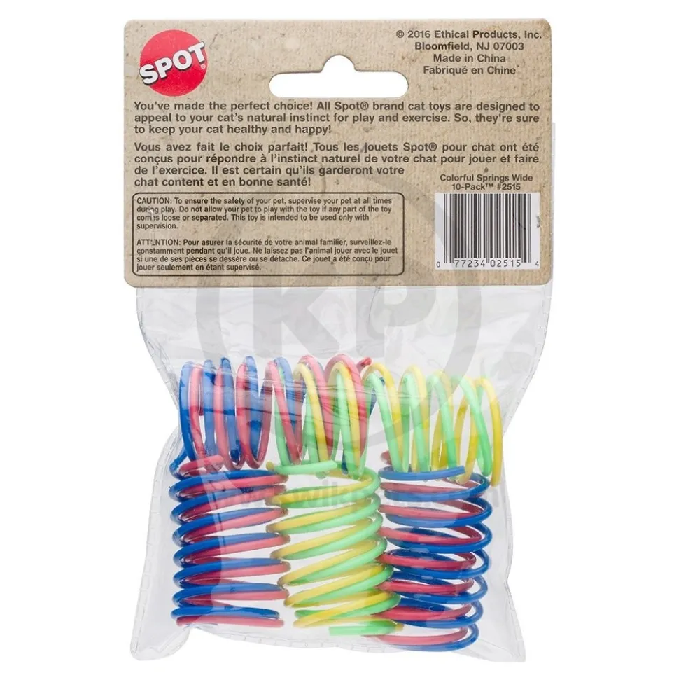 Spot Wide Colorful Springs Cat Toy Assorted 10 Count 2-in
