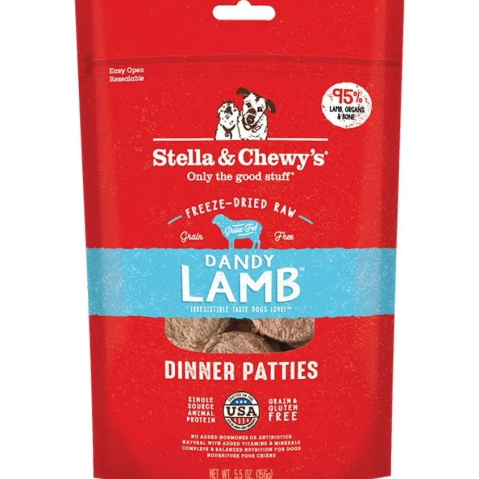Stella & Chewy's Freeze-Dried Raw Dinner Patties Dog Food Dandy Lamb 5.5-oz
