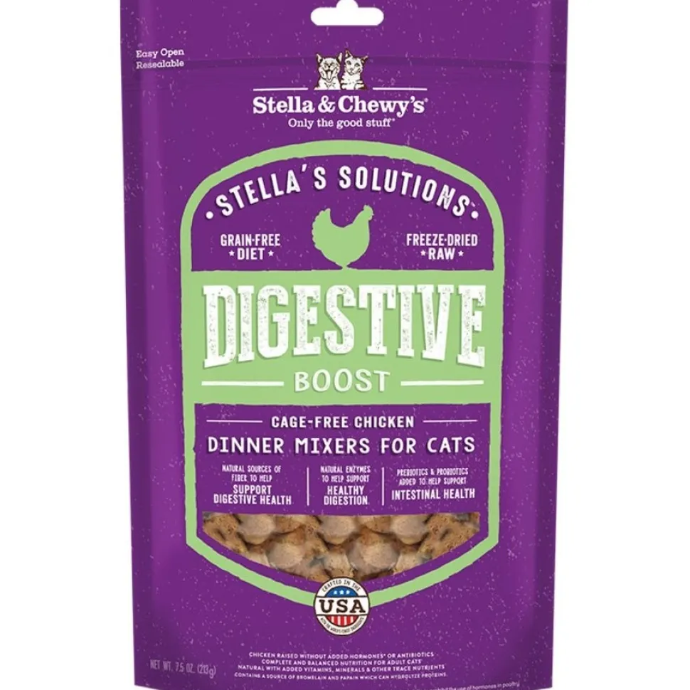 Stella & Chewy's Stella's Solutions Freeze-Dried Raw Digestive Support Cat Food Cage-Free Chicken Recipe 7.5-oz
