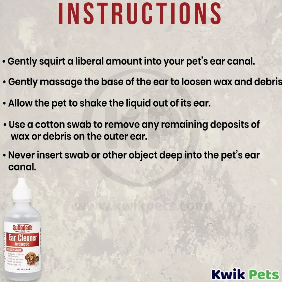 Sulfodene Antiseptic Ear Cleaner for Dogs & Cats 4-oz