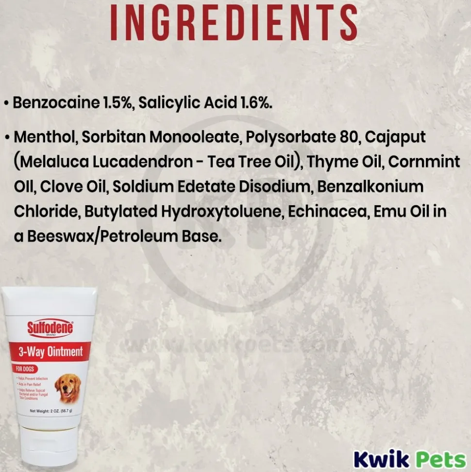 Sulfodene Wound Care 3-Way Ointment for Dogs 2-oz