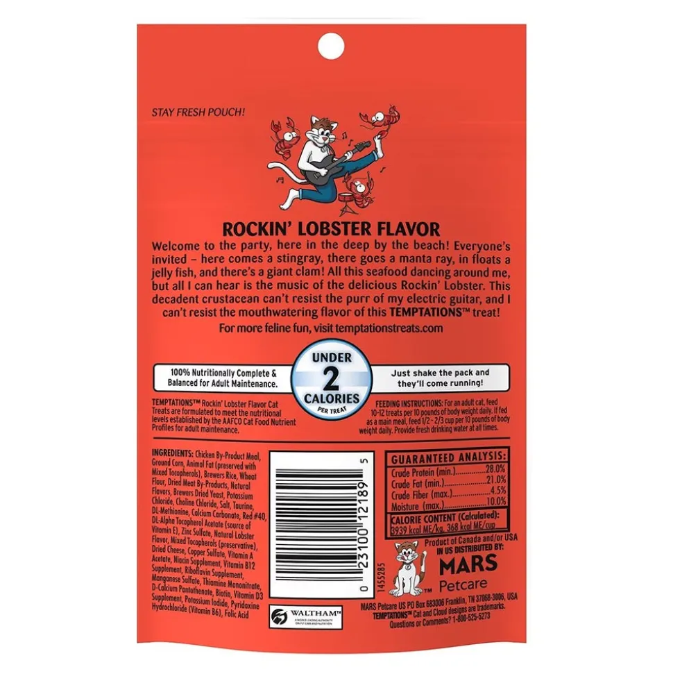 Temptations Classics Crunchy & Soft Adult Cat Treats Rockin' Lobster 3-oz