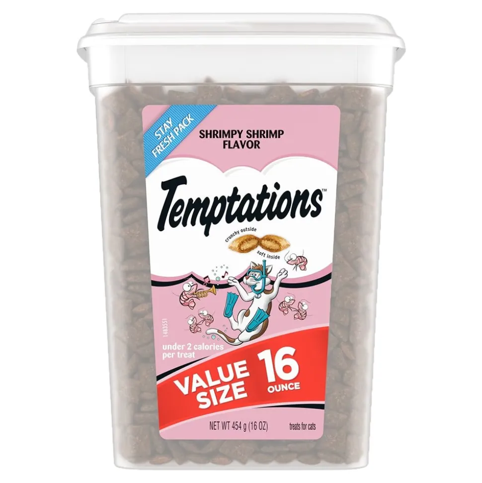 Temptations Classics Crunchy & Soft Adult Cat Treats Shrimpy Shrimp 16-oz